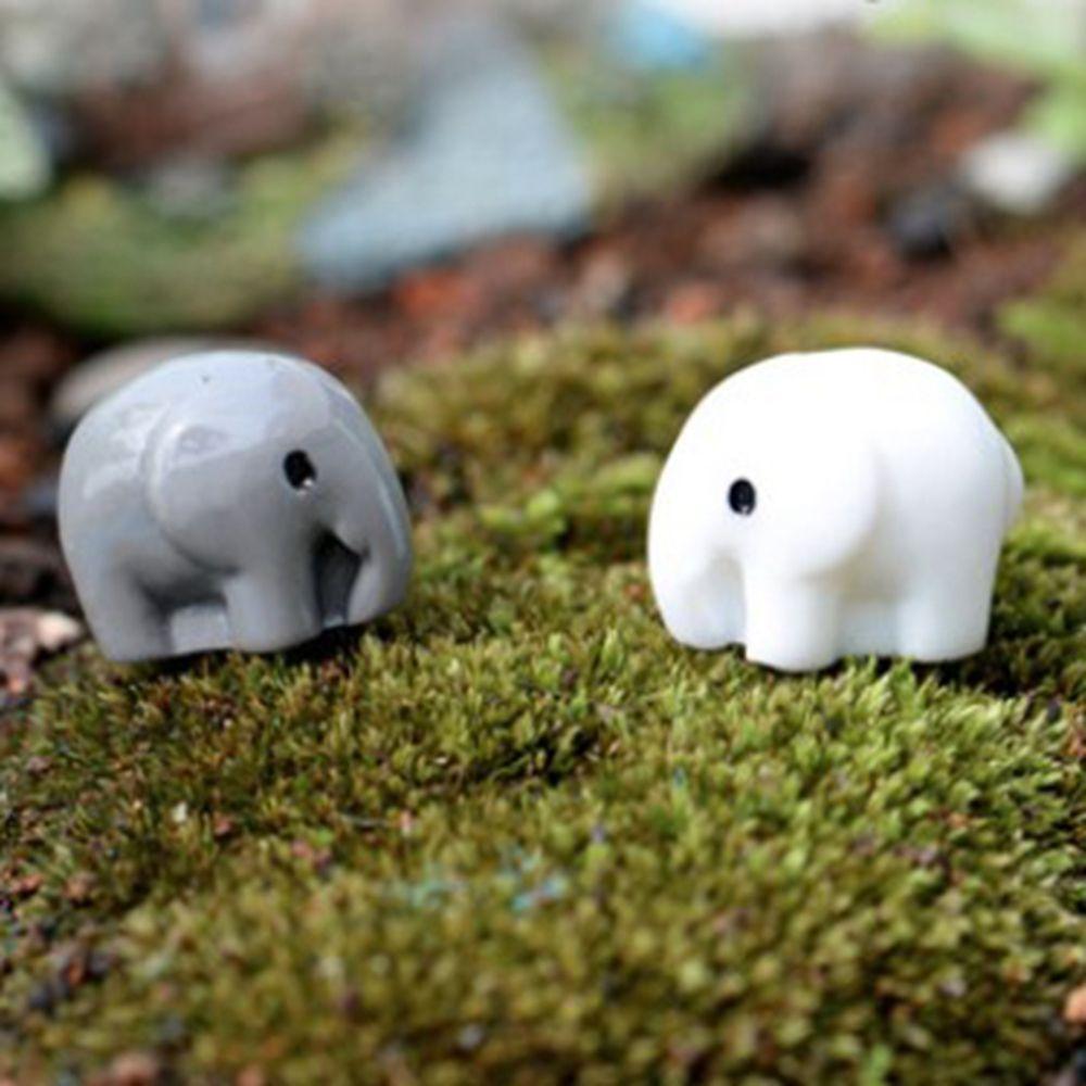 Glass Ornaments Home Room Miniature Fairy Garden Decoration Elephant Figurine Micro Landscape