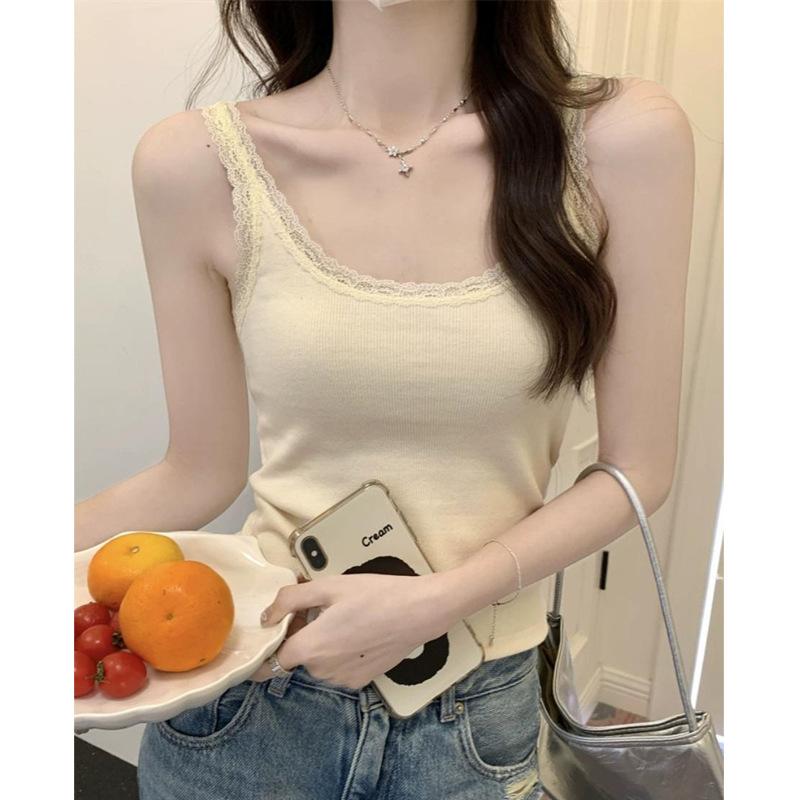 Lace Camisole Women's Summer Outer Wear New Sexy Pure Lust Style Short Top