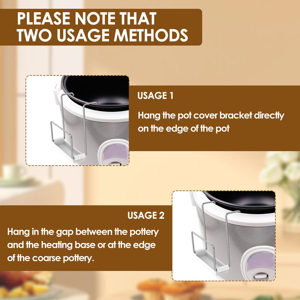 2 шт. Держатель крышки для мультиварки, кухонный держатель крышки для кастрюли, органайзер для крышек кастрюль, подставка для крышек кастрюль из нержавеющей стали с силиконовой подставкой