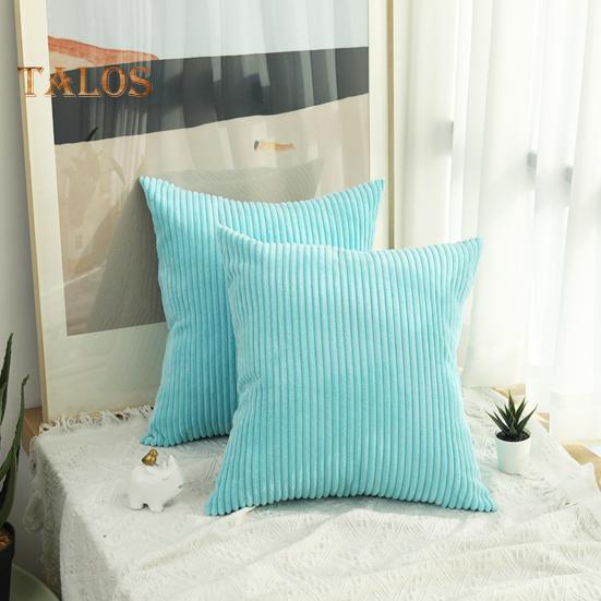 Плюшевая наволочка с полосатой текстурой, однотонная наволочка для украшения дивана, наволочка для подушки для гостиной, спальни, наволочка для подушки на сиденье автомобиля