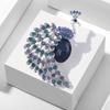 Lanhao Retro Crystal Peacock Brooch - Fashionable Alloy Diamond Corsage Pin for Women