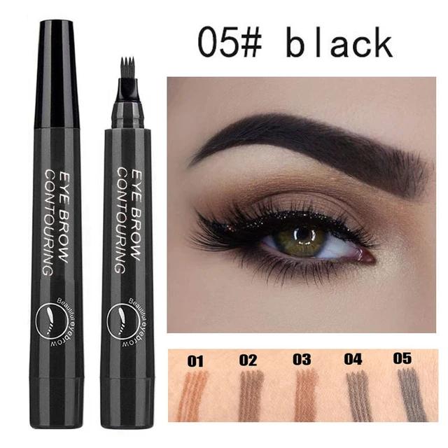 4-Fork Eyebrow Pencil Make-up for Women Non-Fading Black Dark Brown Liquid Cejas Maquillaje Profesional Alta Calidad For Eyebrow