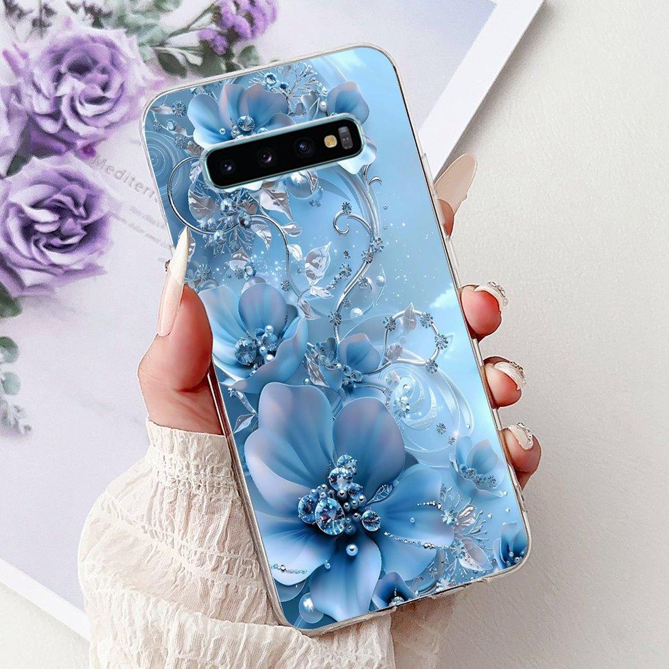 Чехол для Samsung S10 Plus SM-G975F Милый Кавайный Модный Цветочный Роскошный Крутой Расписной Мягкий Чехол для Телефона Samsung Galaxy S10+