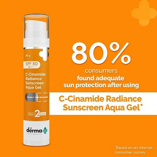 The Derma Co C-Cinamine Sunscreen SPF 50 PA++++ Аква-гель для защиты от солнца и сияющей кожи 50 г