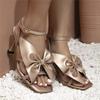 Шикарные летние милые женские туфли с узлом-бабочкой, модные женские туфли с галстуком-бабочкой, элегантная обувь, сексуальные летние модные сандалии на высоком каблуке для вечеринок
