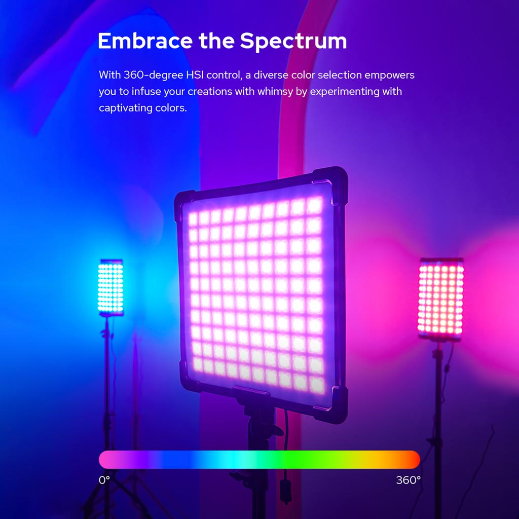 Гибкий светодиодный светильник GODOX FH50R, 62 Вт, RGB-светильник для фотосъемки, 2500–10 000 K, индекс цветопередачи более 96 с 14 лампами