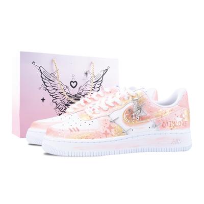 Air Force 1 Розовая Звезда Бабочка Мечта Нескользящие Низкие Скейтборд Обувь Женская Золотой Порошок CT1990-100(Команда836-)