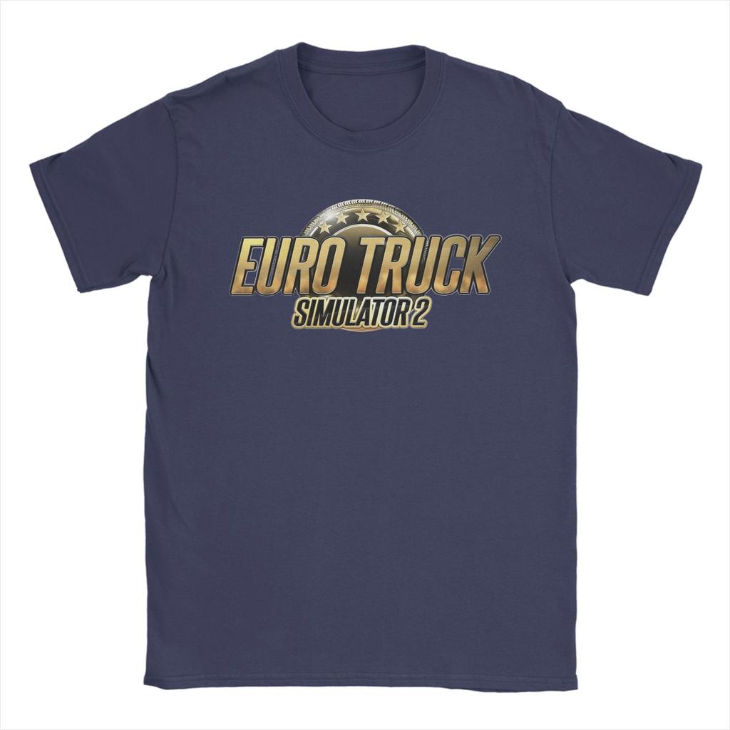 ИгрыEuro Truck Simulator 2 Мужские футболки Повседневные футболки с коротким рукавом с круглым вырезом Хлопок Летние топы