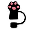 Set of 6 Cat Claw Straw Plugs Ornament Silicone Straw Covers for Water Glass