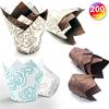 Printed Tulip Cake Cupcake Flame Baking Household Oil-Proof Bread Dessert Paper Tray Gold Silk Printing 200 Pcs