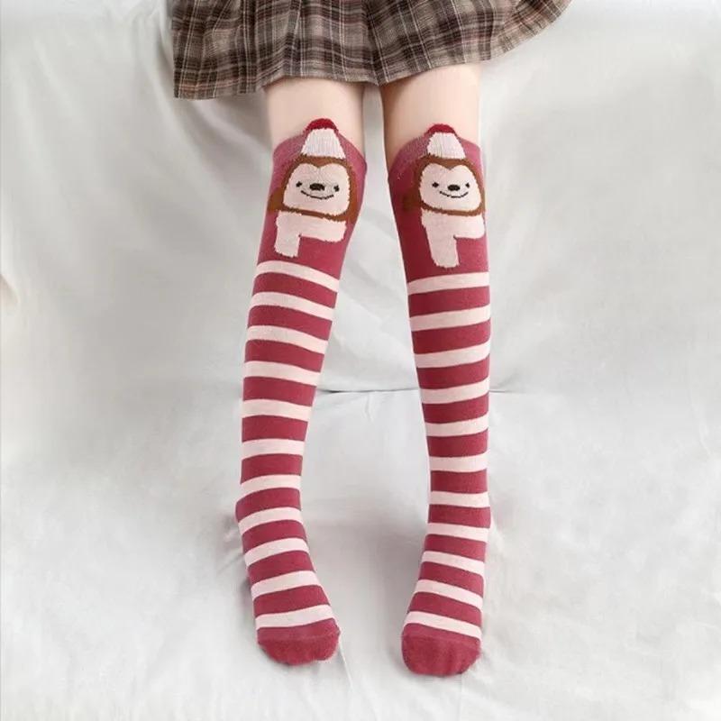 Children Socks Long Socks Girls Cartoon Knee Socks Free Size Foe 3-12 Years Child
