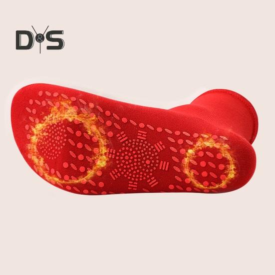 1 пара носков с подогревом, сохраняющих тепло ног 24 часа, силиконовые подошвы, средней длины, высокоэластичные, однотонные спортивные носки, удобные носки для холодной погоды