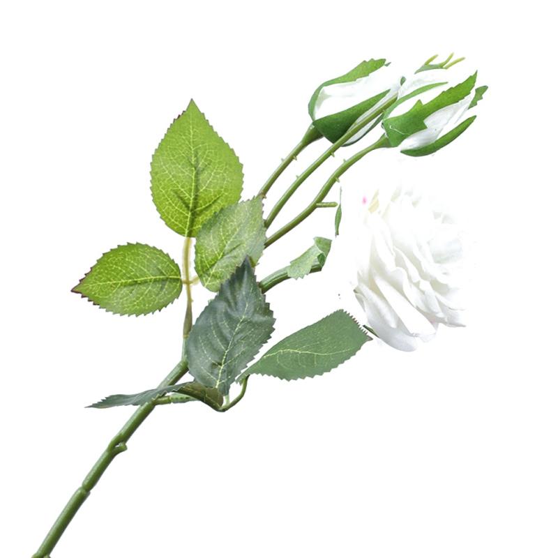 Искусственная роза, шелковая красная роза, имитация розы, 1 цветок, 2 бутона, настоящие искусственные цветы, украшение для дома, свадебный букет невесты своими руками