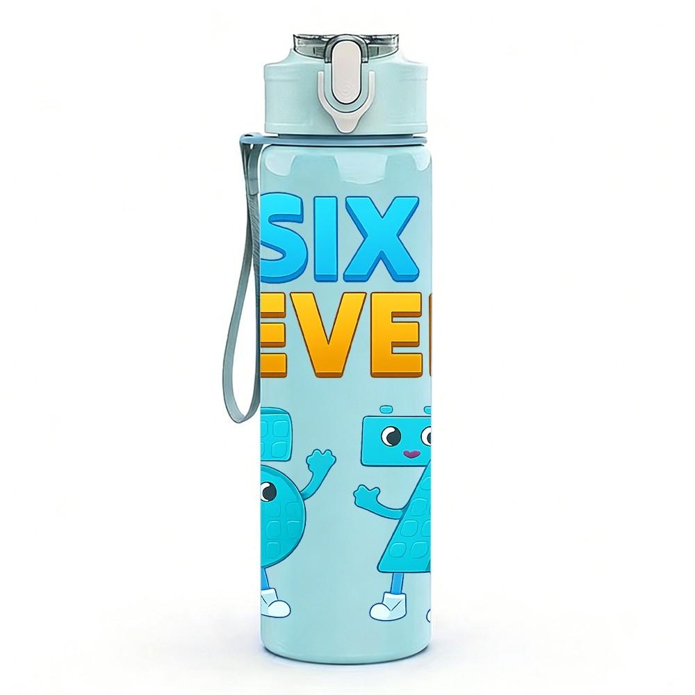 1PC Six Seven Birthday Character 750ml Color Plastic Sports Water Bottle Leakproof Flip Straw Lid Suitable for Sports Office Home Use