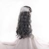 Хэллоуин Косплей Парик Длинные Природные Волны Корень Черный Омбре Серый Серебристый Синтетические Парики с Челкой для Женщин Парики Парики