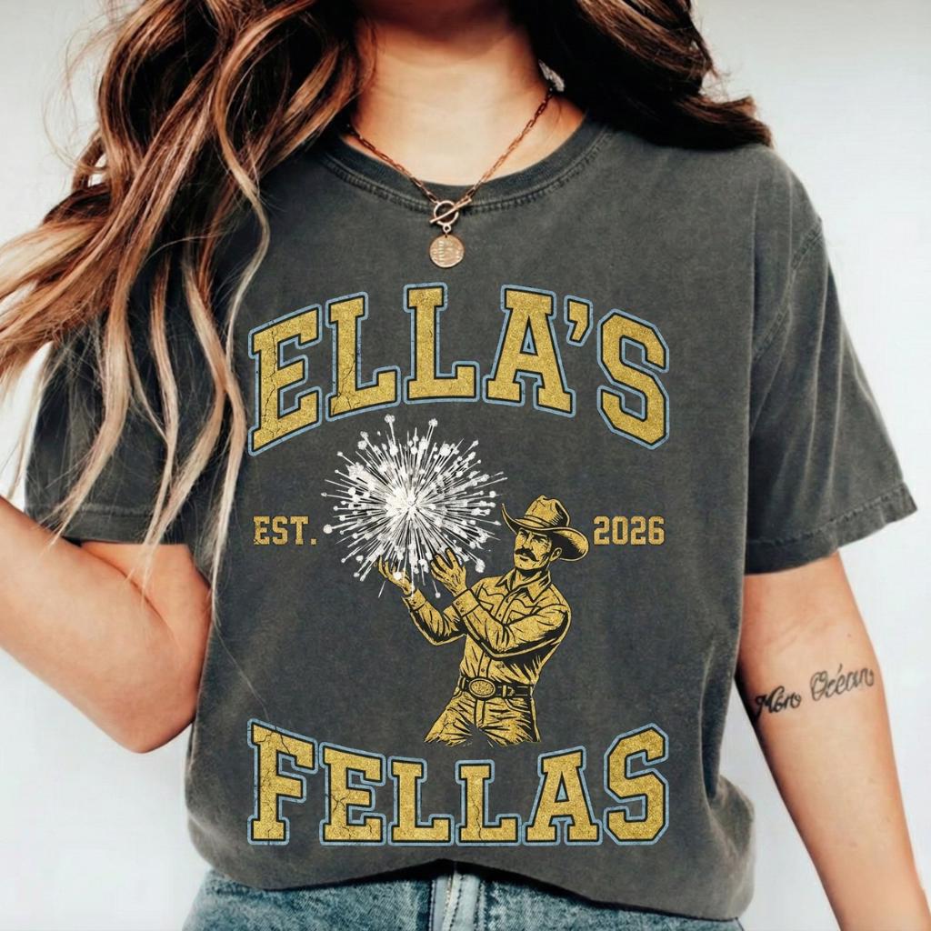 Винтажная футболка Ellas Fellas, Подарок для команды друзей, Ретро-футболка с графическим принтом для группового образа