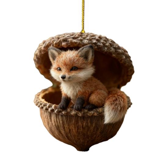 Лесные животные Желудь Украшения 2D Плоские Акриловые Шишки Животные Украшения для Рождественской Елки Лесные Существа Подвесное Украшение для Рождественской Елки Декор для Вечеринки