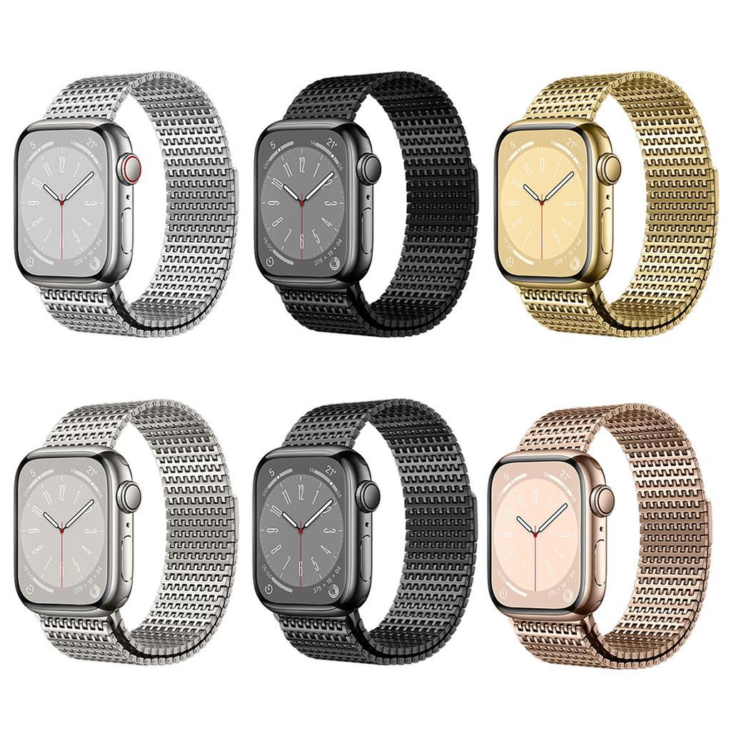 Magnetic Loop Band for Apple Watch Series 11 10 42mm / 9 8 7 41mm / SE3 SE2 SE 6 5 4 40mm / 3 2 1 38mm Stainless Steel Watch Strap Needle-Link Design