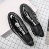 Кожаная обувь мужская повседневная обувь на одной педали глянцевые лоферы на толстой подошве, маленькие кожаные туфли, фотография свадебное платье туфли Doudou