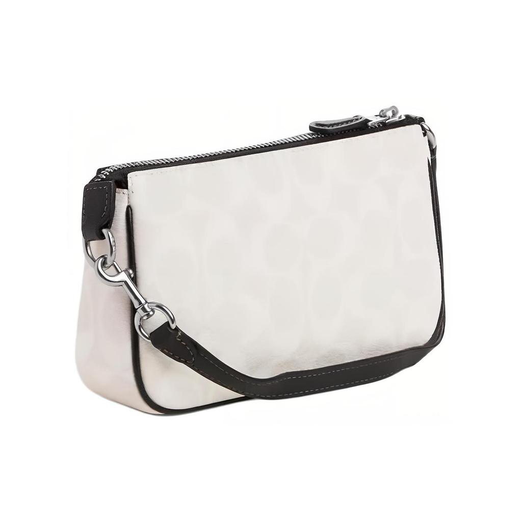 Coach Сумка через плечо Nolita из канваса с гладкой кожей, маленькая, женская, черная, белая CP252-SVCAH