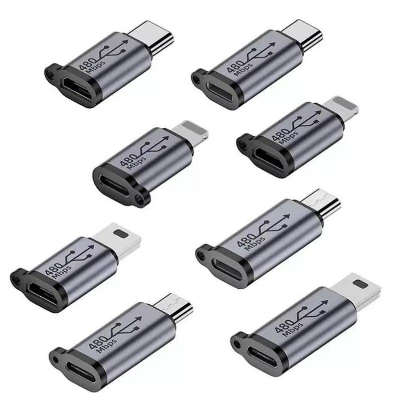 TypeCFemale to Mini USB/Type C/ios Female to Micro USB/Micro USB Female to Type C/Micro USB Female to Mini USB Connector Adapter 3