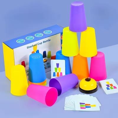Монтессори Игрушки Игра "Стаканчики" С Карточками Детские Развивающие Интеллектуальное Просвещение Цветовое Восприятие Логическое Мышление Детский Подарок
