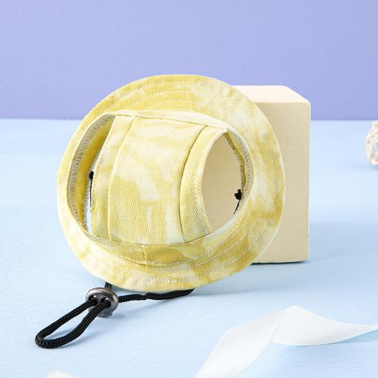 Pet Hat with Ear Holes Adjustable Breathable Sun Protection Dog Outdoor Hiking Summer Shade Baseball Hat Pet Accessories