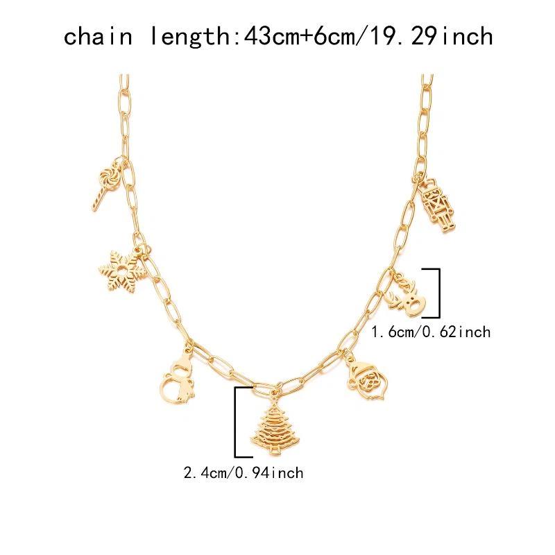 Преувеличенное рождественское колье-чокер с бусинами в виде колокольчиков для женщин, модная рождественская подвеска, цепочка для ключицы, ювелирное украшение для новогодней вечеринки, подарок