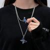 RUI RUI YU Забавный кулон с контролем температуры и изменением цвета, цепочка из нержавеющей стали, ожерелье-бабочка