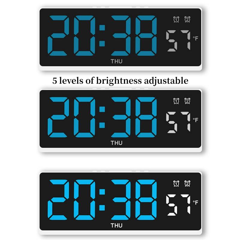 Цифровой будильник с голосовым управлением, TEMP, неделя 2, будильник, питание от USB, всегда включено, летнее время, повтор, настольные часы, ночной режим, 12/24 ч, светодиодные часы