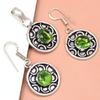 Peridot   Gemstone Pendant Jewelry Set Quartz Necklace 18-20''