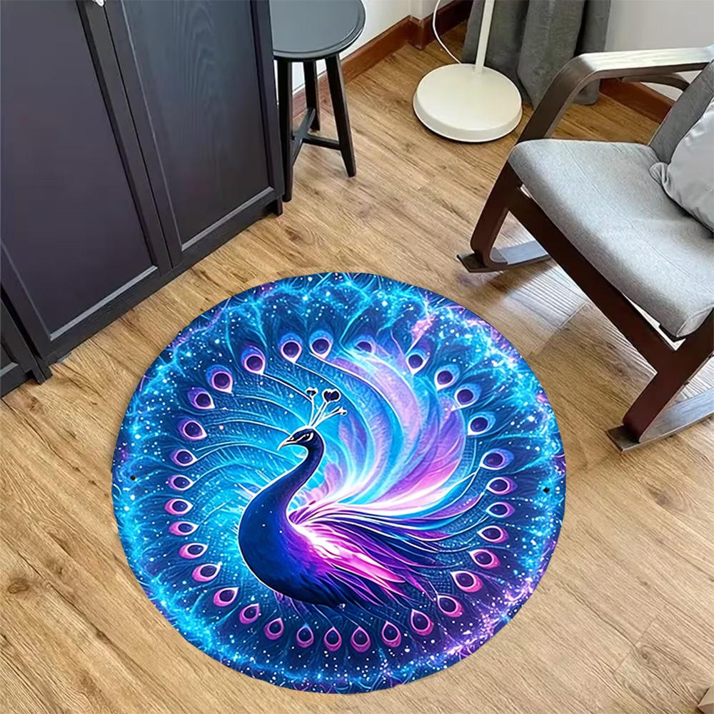 1pc home carpet galaxy peacock design for office decor bedroom gift living room non-slip carpet