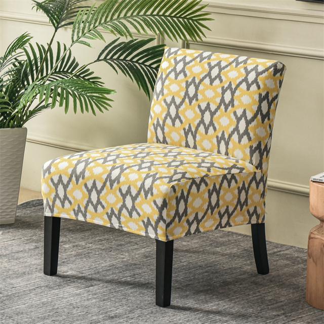 Christmas Print Accent Armless Chair Cover Single Sofa Stool Slipcover Nordic Stretch Chair Covers Elastic Couch Protector Cover