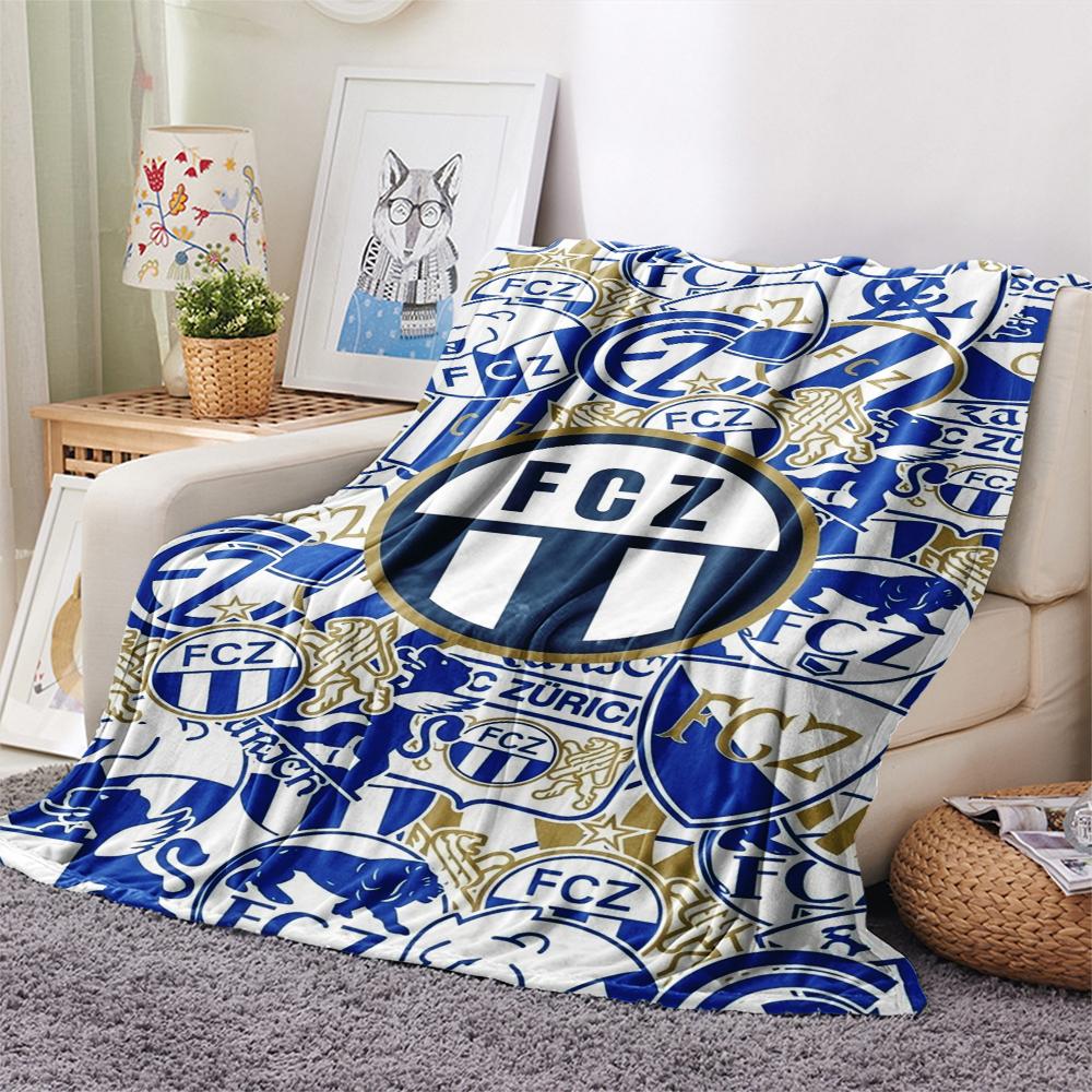 Fc Zrich Print Flannel Blanket, High quality Comfortable for All Seasons, Home Decor, Warmth and Comfort, Perfect for Christmas Gifts