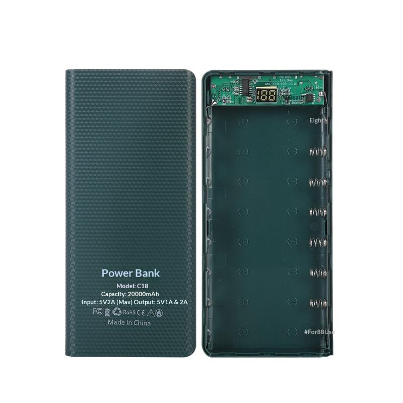 DIY Корпус Power Bank на 8 аккумуляторов 18650, Зарядный бокс для хранения, 5 В, двойной USB Type-C, Держатель для аккумуляторов, Быстрая зарядка PD QC3.0 для телефона