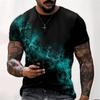 Natural Scenery Printed T-shirt Fashion Men's Round Neck T-shirt Casual Aurora Pattern Handsome Men's Quick Drying T-shirts