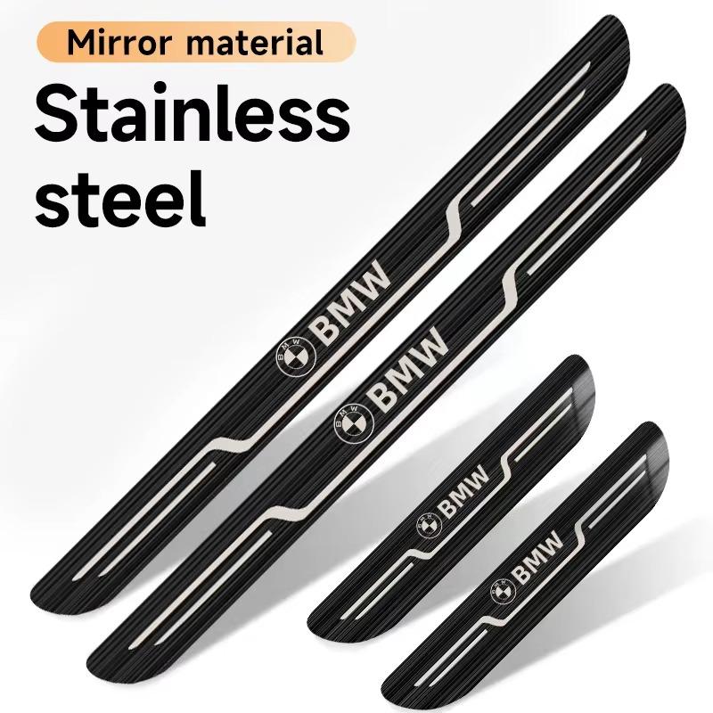 Stainless Steel Door Entry Scuff Plate Threshold Protector Trim M Performance Anti-Scratch Sill Guard for BMW X5 E53 E70 F15 G05 RF6