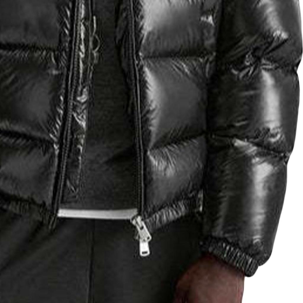 Men's Casual Solid-color Long-sleeved Hooded Cotton-padded Jacket, Men's Thickened Warm Loose Pocket Bread Jacket Coat