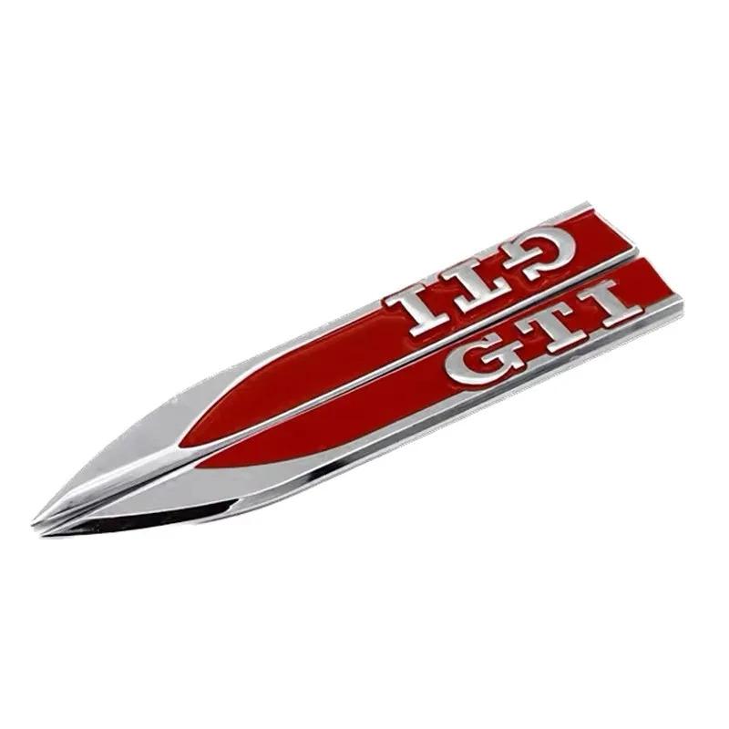 Golf 3 4 MK3 MK4 2026 Hot For VW VOLKSWAGEN Black and Red Metal Sticker Blade Side Mark Emblem GTI Wording for Volkswagen VW Gol