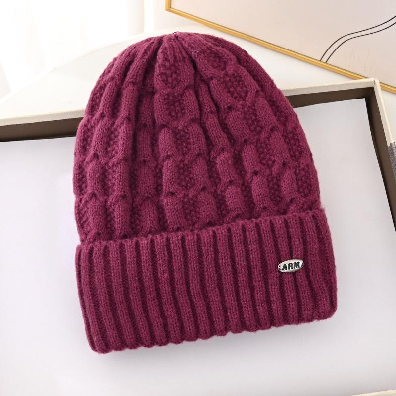 Шляпа Леди Зима Пожилая Леди Кроличий Мех Теплая Защита Ушей Шерстяная Шапка Флис Теплая Вязаная Шапка