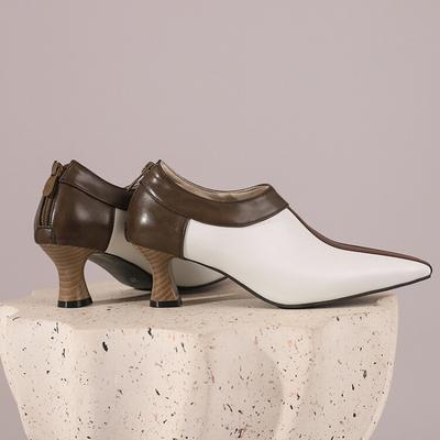 Мода 2024 новые туфли на высоком каблуке 5,5 см смешанных цветов Черно-белые Весна Лето Уличный досуг Женские туфли-лодочки Большие размеры 34-50