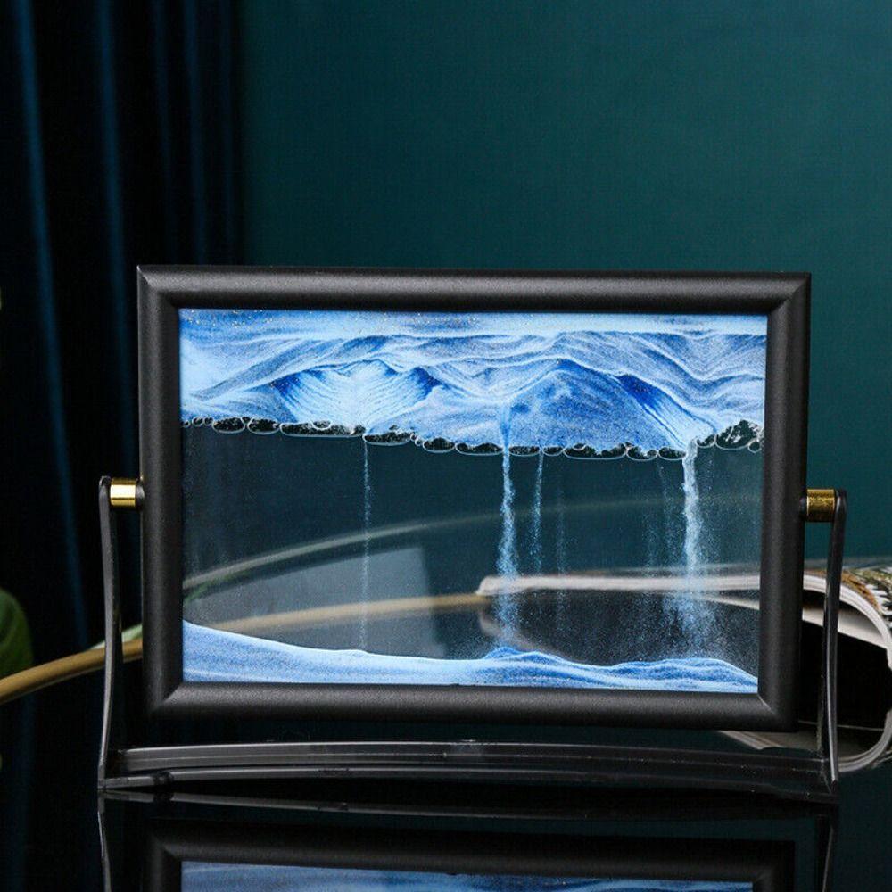 Домашний декор Стекло Зыбучий песок Картина Вращающийся 3D Песчаный пейзаж в движении Движущийся песок Художественная картина