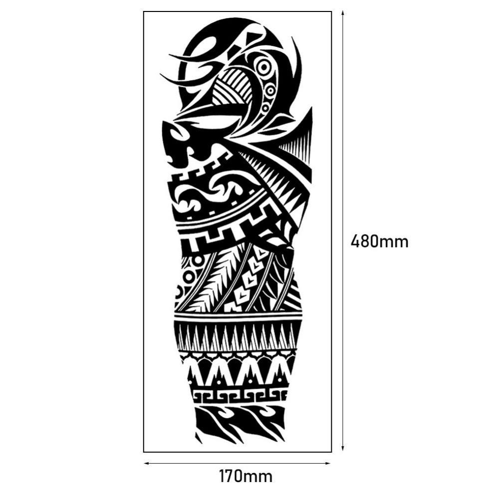 Full Arm Fake Tattoo Sleeve Men and Women Temporary Tattoo Sticker Lion Werewolf Cross Big Arm Tattoo Waterproof