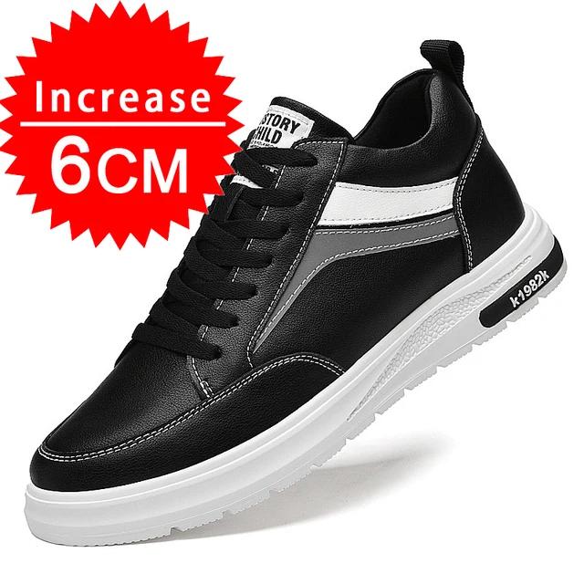 New Men's Height-increasing Sports Shoes with an Inner Height of 8 Cm, Casual Shoes for Men, Genuine Leather Elevator Shoes