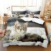 Cute Cat Bedding Set Single Twin Double Queen King Cal King Size Bed Linen Set
