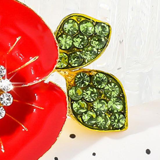 Women's Flower Brooch, Enamel Oil Drip Retro Polished Pin for Coat Collar Bag or Hat