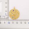 QIKU Romantic Sun/Star/Moon Pattern Round Pendant Gold Plated Copper Cubic Zirconia Necklace Women Jewelry Accessories Girl Gift