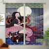 Japanese Anime Cartoon Printed Curtains Suitable For Children's Room, Living Room, Study Room Blackout Curtains 2 Pieces