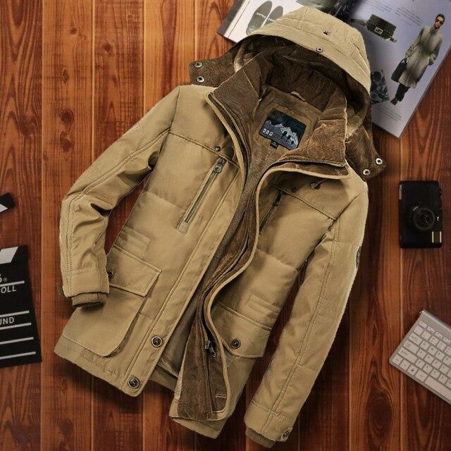 Winter Jacket Men Thicken Hooded Parka Military Jacket Winter Cold Weather Keep Warm Overcoat Men Plus Size 7xl