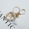 Natural stone keychain, bag pendant, bohemian style, creative decoration, heart-shaped jewelry
